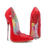 red heel pointed toe pumps for parties and stagewear